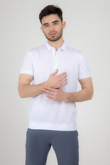Polo qisqa qisma oq S SS22CA2N-17-1-11185