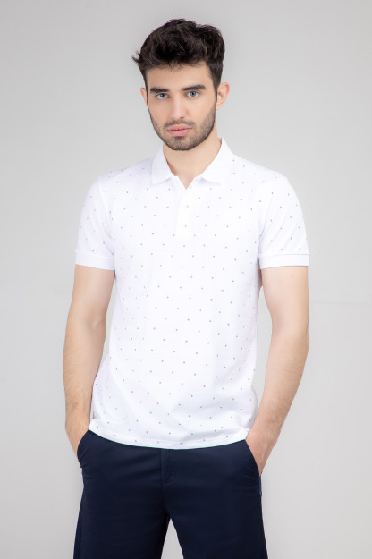 Polo qisqa qisma oq S SS22CA2N-17-1-11316