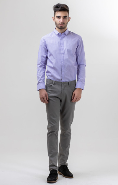 Ko'ylak uzoq qisma Terra Pro, erkaklar uchun, paxta Lilac S AW20CL2N-19-10-8945