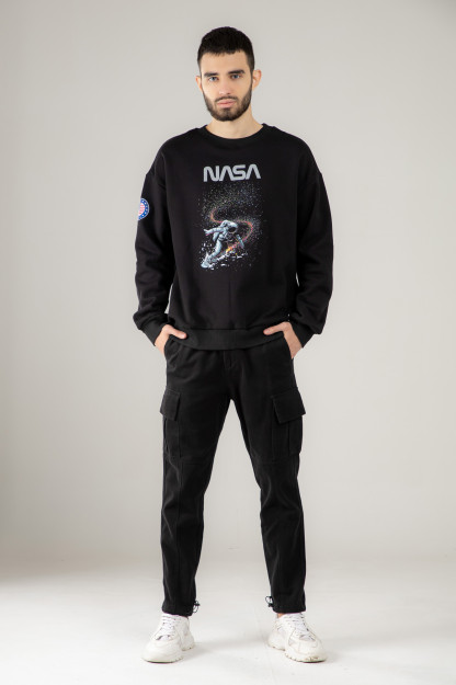 Sweatshirt qisqa uzunligi qora M AW21CA2N-2-10526