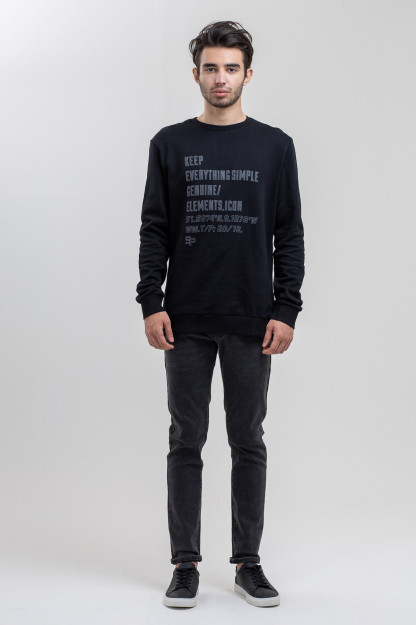 Sweatshirt qisqa uzunligi Terra Pro, erkaklar uchun, paxta qora M AW20CA2N-2-4-8794