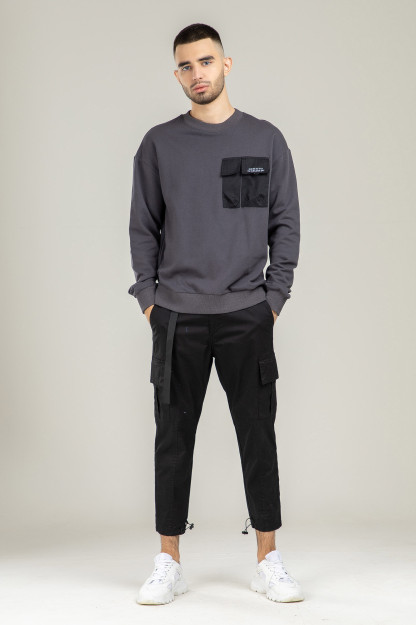 Толстовка Короткая Длина Terra Pro, для мужчин, хлопок Dark Grey L AW21CA2N-2-10161