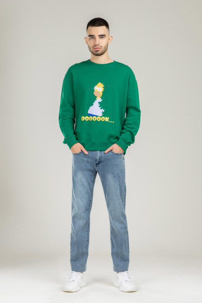 Sweatshirt qisqa uzunlik Terra Pro, erkaklar uchun, paxta yashil M AW21CA2N-2-10533