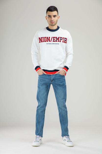 Sweatshirt qisqa uzunligi Terra Pro, erkaklar uchun, paxta oq S SS21CA2N-2-1-9591