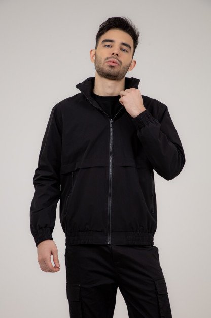 Windbreaker qisqa uzunligi qora M SS22CA1N-27-4-11279