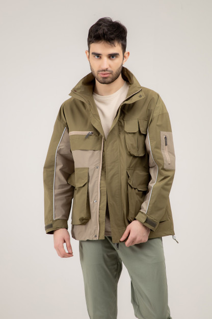 Windbreaker qisqa uzunligi Khaki L SS22CA1N-27-21-10963