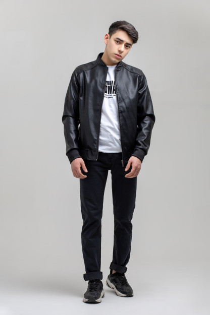Windbreaker qisqa uzunligi Terra Pro, erkaklar uchun, eko teri qora S SS21CA1N-27-4-9426
