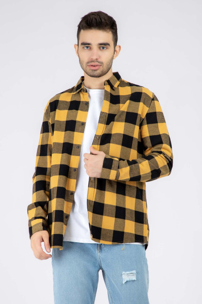 Sariq XL ko'ylak uzun yeng  AW22CA2N-19-11894