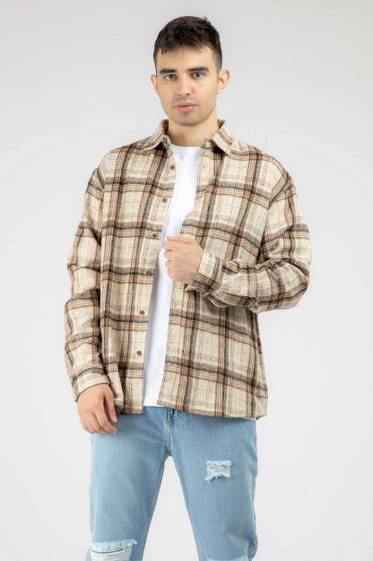 Beige XL uzun yengli ko'ylak  AW22CA2N-19-11903