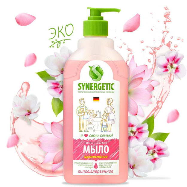 105057 Мыло жидкое биоразлагаемое для мытья рук и тела "Аромамагия" Synergetic 0,5 л УТ-00006224