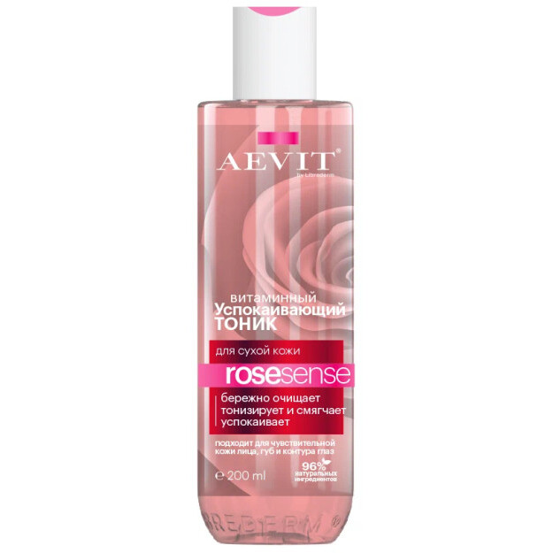 Aevit by LIBREDERM tonik tinchlantiruvchi vitamin rosesense zerikarli va quruq teri uchun 200 ml УТ-00006321
