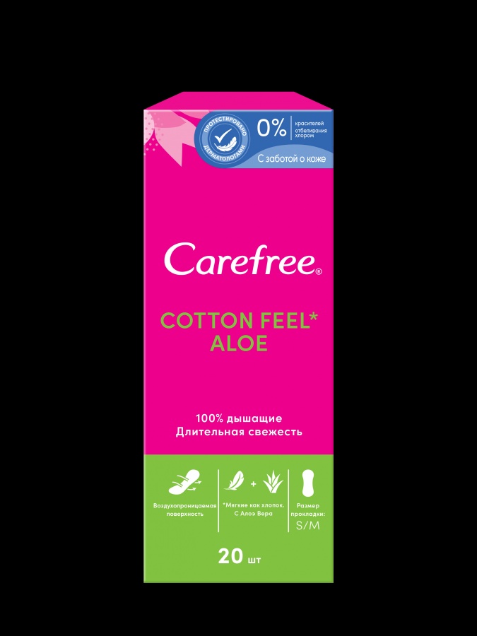 CAREFREE® paxta Feel Aloe prokladkalar kundalik 30 dona.  УТ-00001018