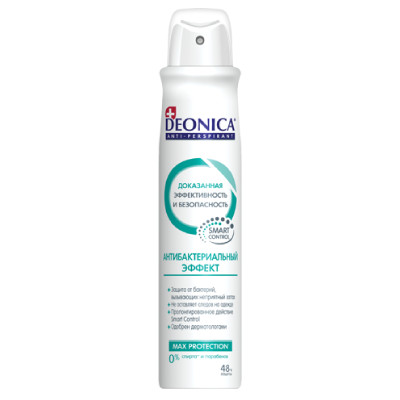 DEONICA antiperspirant antibakterial ta'sir, 200 ml (buzadigan amallar)  УТ-00005022