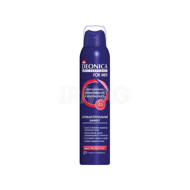 DEONICA antiperspirant antibakterial ta'sir erkaklar uchun, 200 ml (buzadigan amallar)  УТ-00006727