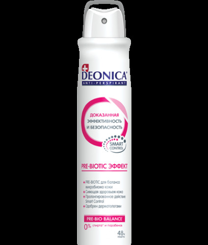 DEONICA antiperspirant Biotikdan oldingi ta'sir, 200 ml (buzadigan amallar)  УТ-00005026