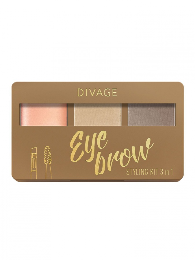 DIVAGE Набор для бровей с воском Eyebrow Styling Kit 3 in 1, №01 УТ-00005121