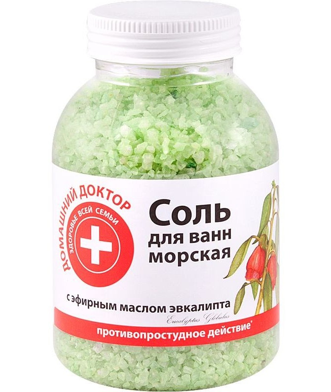 "Uy shifokori" evkalipt efir moyi bilan dengiz hammom tuzi, 1000 ml.  УТ-00006038