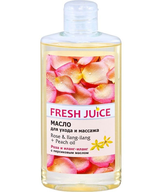 "Yangi sharbat ""Rose & Ilang-Ilang+shaftoli yog'i" parvarish va massaj yog'i, 150 ml УТ-00005977