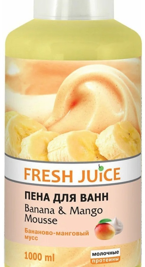 "Fresh Juice"Пена для ванн "Banana & Mango mousse", 1000 мл УТ-00005978
