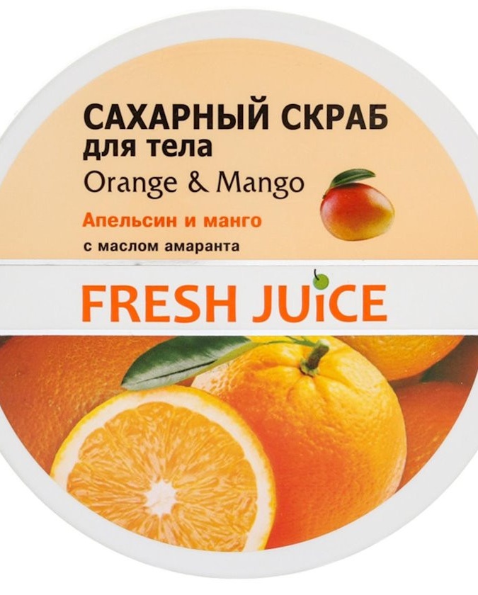 "Fresh Juice"Сахарный скраб для тела "Orange & Mango", 225 мл УТ-00005989