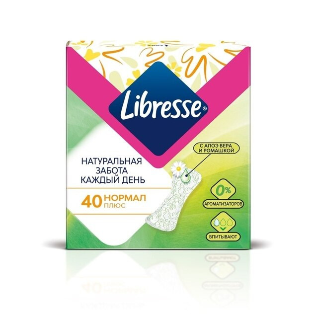 Гигиенические женские прокладки LIBRESSE Natural Care Norm Mu 14x40p RU УТ-00006689