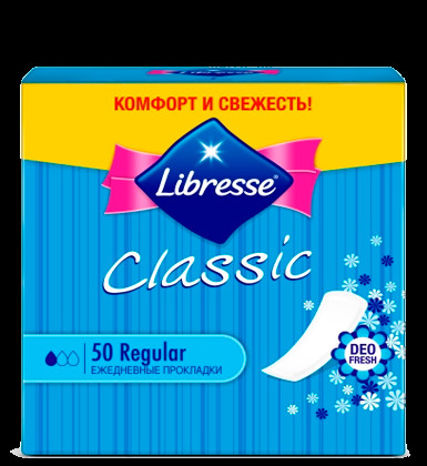 Гигиенические женские прокладки LIBRESSE PL Classic Deo Fresh 24x50pcs УТ-00006690