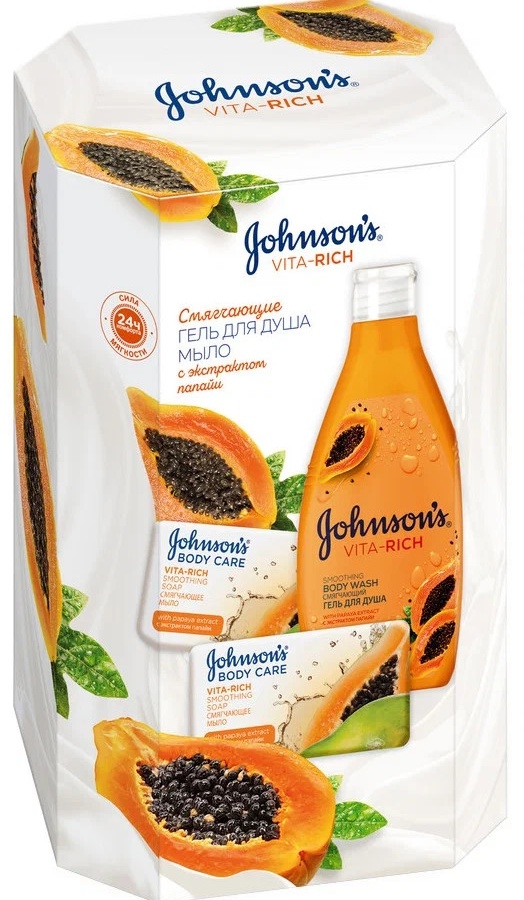 Johnson's® Vita-Rich Pawpaw ekstrakti 250 ml yumshatuvchi dush Jeli УТ-00001056