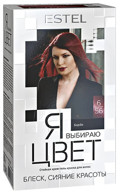 Krem jeli soch rangi men ESTEL rangini tanlayman, ohang 6/56 Bordo, 145 ml. YAVTS6 / 56 УТ-00004285