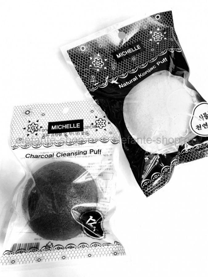 MICHELLE Charcoal Cleansing  puff   УТ-00006524