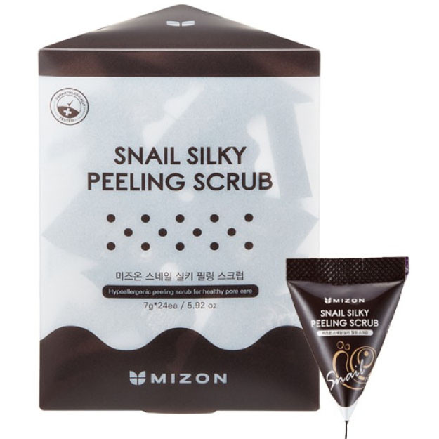 MIZON Snail silky peeling scrub( 3 ta 7g ko'mir maskalari)  УТ-00005293