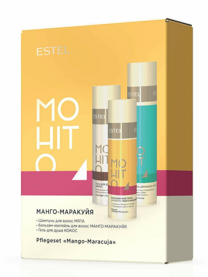 To'plam-3 ESTEL MOHITO Mango-ehtirosli mevalar (shampun, balzam, jel / dush) M / M3  УТ-00006365