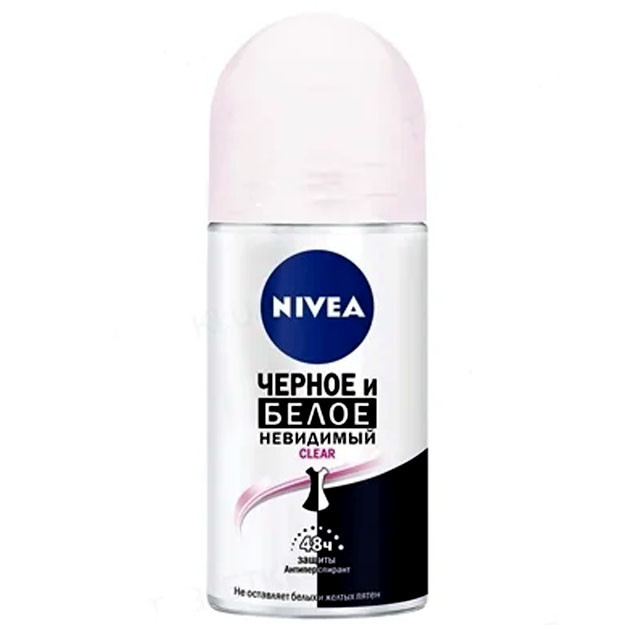 Nivea antiperspirant tanasi uchun to'p " qora va oq. "Nivea "50 ml markasining ko'rinmas aniq УТ-00003287