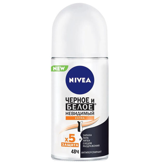 Nivea antiperspirant tanasi uchun to'p " qora va oq. Ko'rinmas qo'shimcha "Nivea" markasi 40 ml УТ-00004836