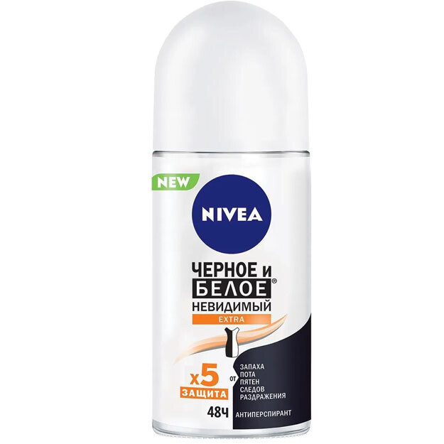 Nivea Антиперспирант для тела шариковый "Чёрное и белое. Невидимый Extra" с "Че УТ-00004769