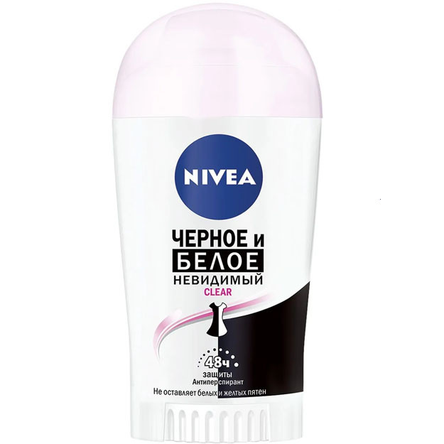 Nivea Антиперспирант для тела стик "Черное и белое. Невидимый Clear" марки "Nivea" 40 ml УТ-00003305