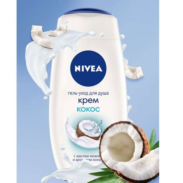 Nivea gel-dush uchun parvarish" kokos kremi "brendi" Nivea " 250 ml  УТ-00004779