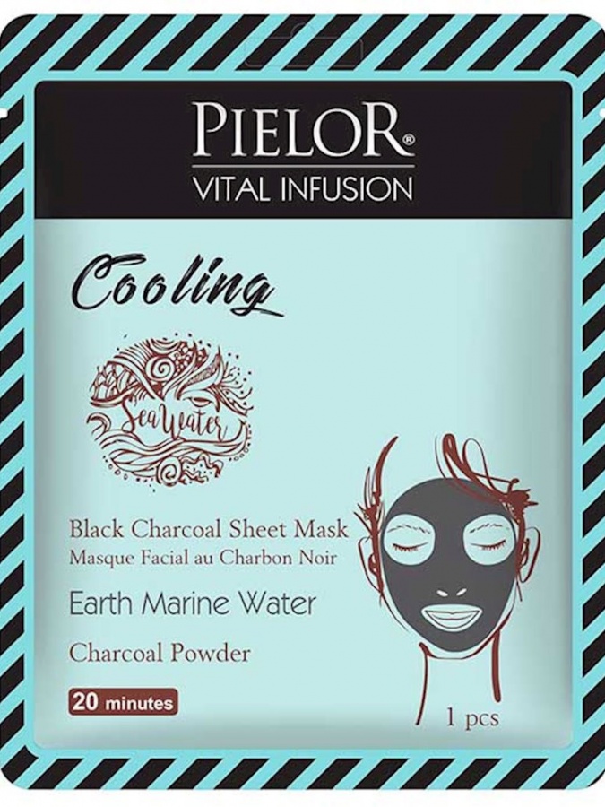 PIELOR VITAL INFUSION BLACK CHARCOAL FACIAL SHEET MASK 25ML COOLING УТ-00002871