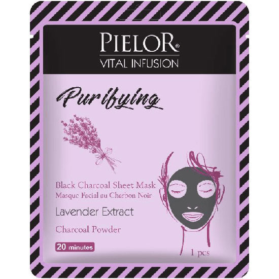 PIELOR VITAL INFUSION BLACK CHARCOAL FACIAL SHEET MASK 25ML PURIFYING УТ-00002874