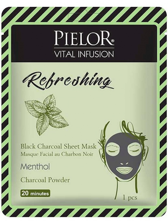 PIELOR VITAL INFUSION BLACK CHARCOAL FACIAL SHEET MASK 25ML REFRESHING УТ-00002872