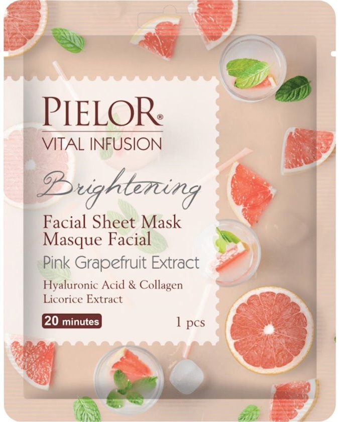 PIELOR VITAL INFUSION FACIAL SHEET MASK 25ML BRIGHTENING  УТ-00002880