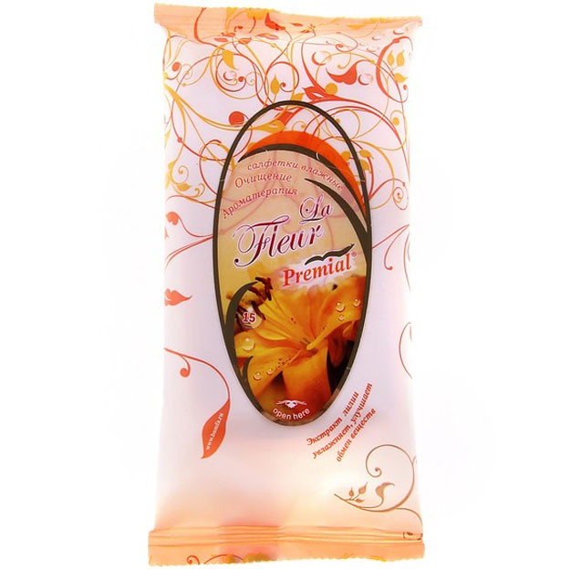 PREMIAL la fleur salfetkalar nam tozalash aromaterapiya, Nilufar 1/15/48  УТ-00005762