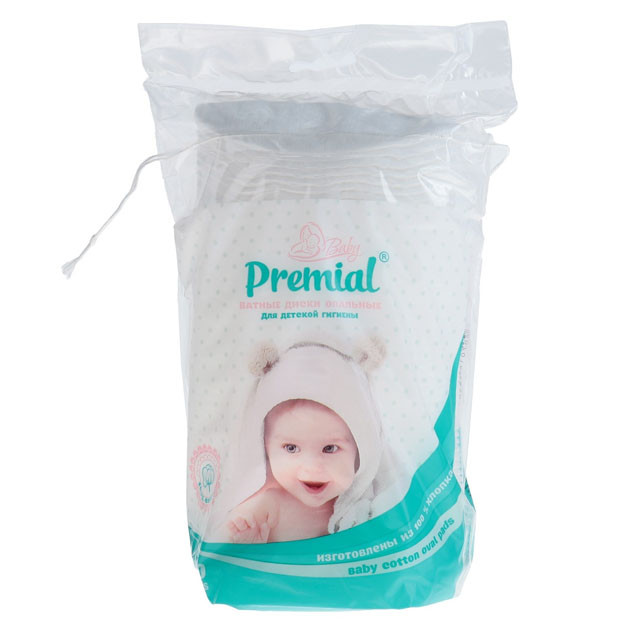 PREMIAL Ватные диски детские (овал) 1/40/20 УТ-00005782