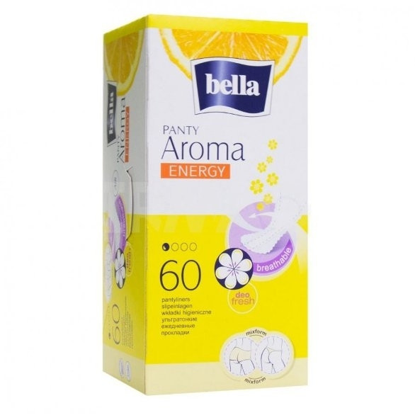Ayollar ip.vpit.tuzatish bilan ko'p qatlamli."Bella Panty AROMA Energy" yopishqoq qatlami 60 dona.  УТ-00006736