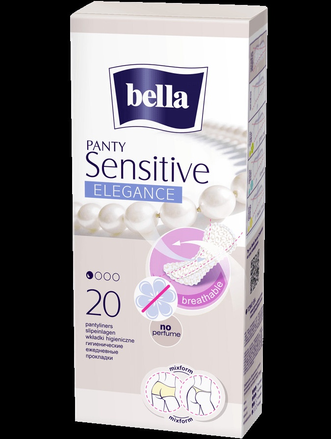 Ayollar ip.vpit.tuzatish bilan ko'p qatlamli."Bella Panty Sensitive Elegance" yopishqoq qatlami 60 dona.  УТ-00004995