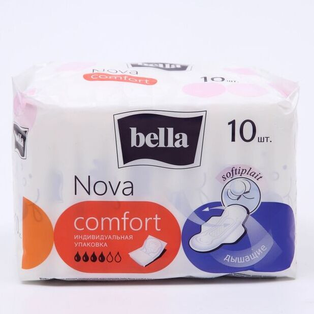 Прокладки ж/г впитывающие "Bella NOVA COMFORT" 10 шт в полиэт.уп. УТ-00003819