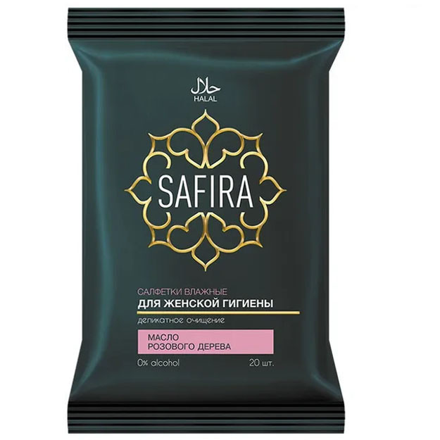 Safira salfetkalari atirgul yog'i bilan samimiy gigiena uchun nam, ayollar 1/20/24 УТ-00005771
