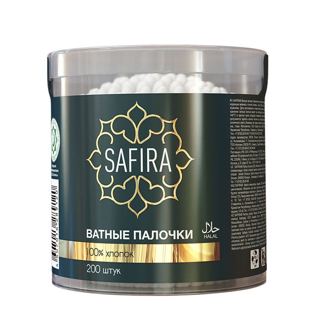 SAFIRA Ватные палочки (цилиндр) 1/200/24 УТ-00005793