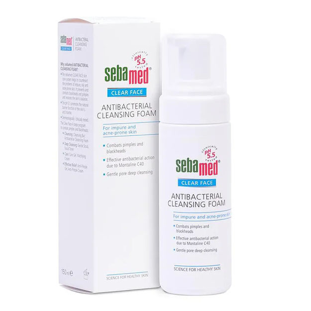 Sebamed CLEAR FACE antibacterial cleansing foam 150 ml (akne bilan antibakterial teri ko'pik) УТ-00005537