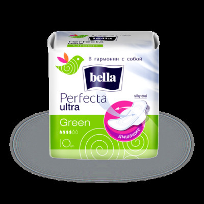 Juda nozik temir-beton. Bella Perfecta ULTRA yashil prokladkalar, 10 dona. УТ-00003831