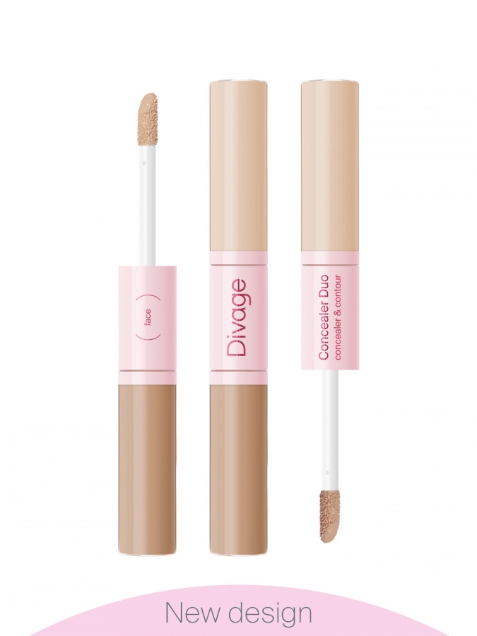 DIVAGE tester yuz uchun o'zaro bog'liqlik: Concealer Dual Concealer Duo Concealer va Contour № 01 УТ-00005322